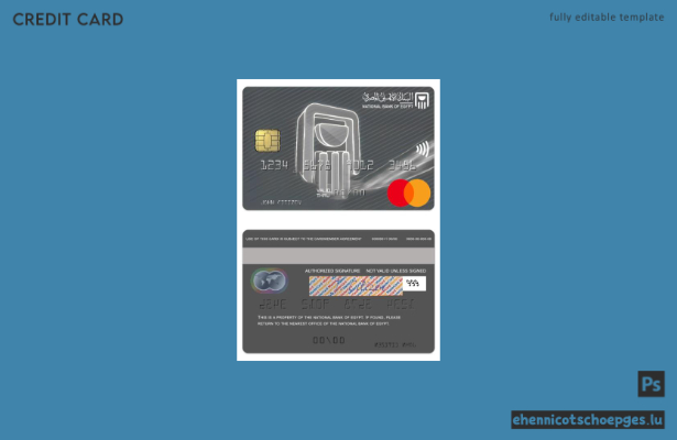 Beispielvorschau der Titanium Mastercard der ägyptischen Nationalbank
